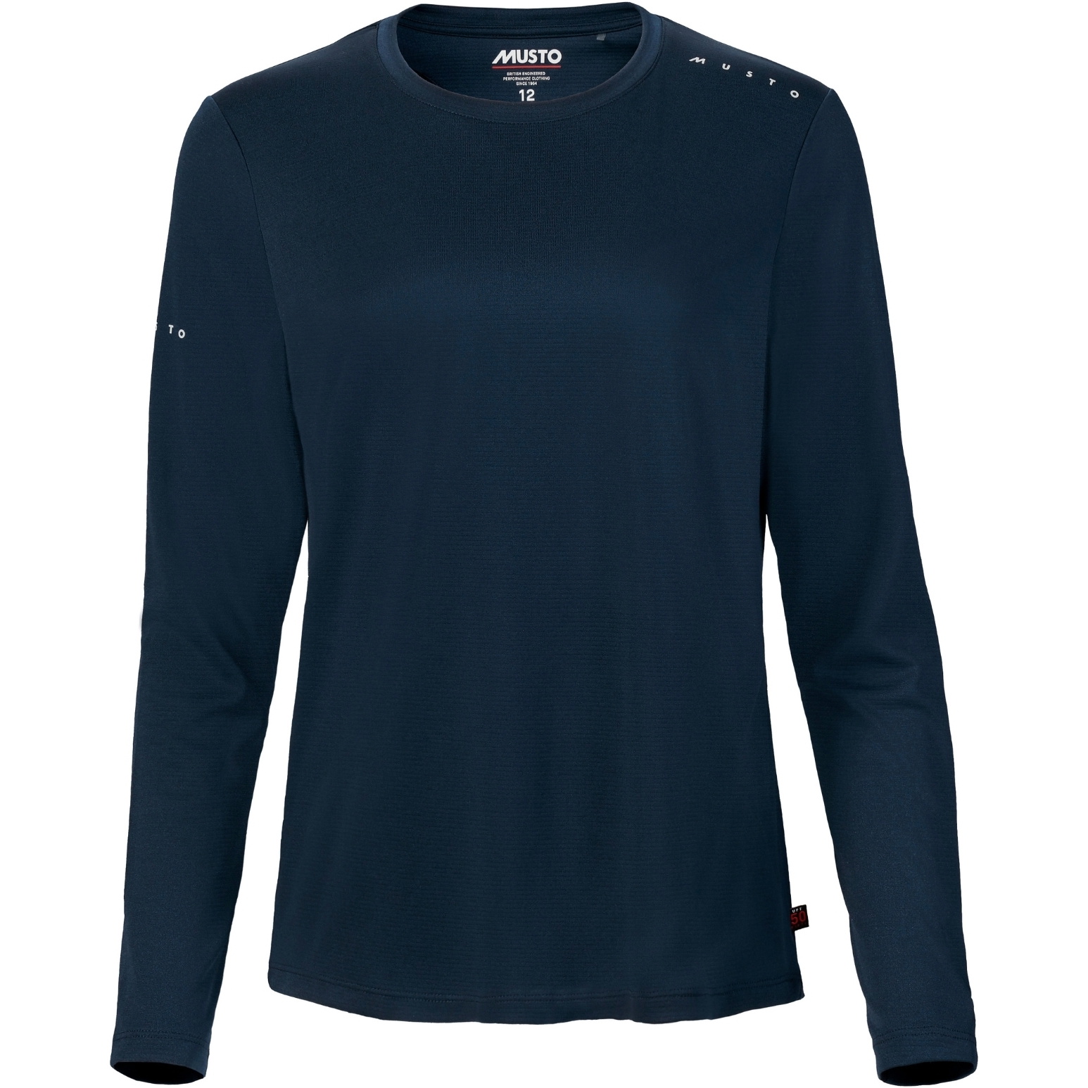 2026 Musto Womens Evo Crew Sunblock Long Sleeve T-Shirt 82445 - Navy
